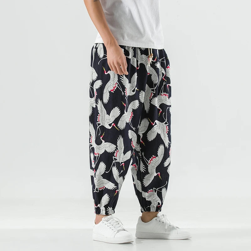 Multi crane harem pants