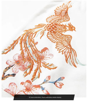 Embroidery sakura phoenix sweatshirt