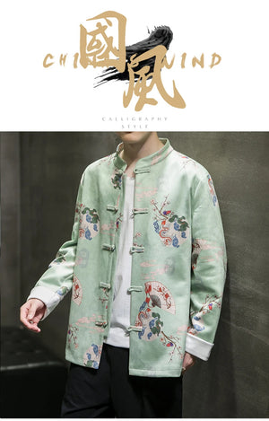 Premium dragon fan Tang jacket