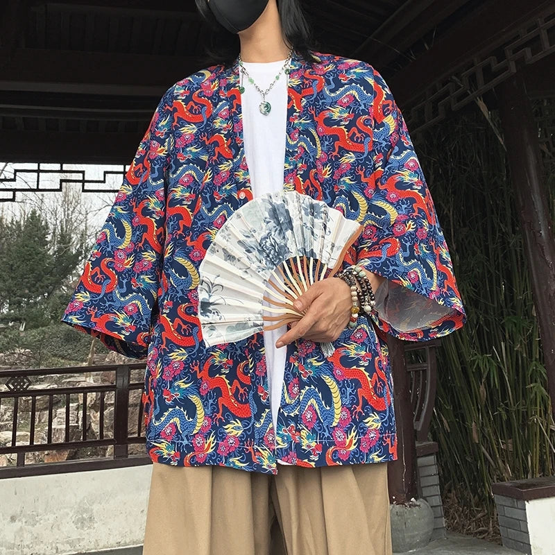 "naru" Japanese style kimono shirt