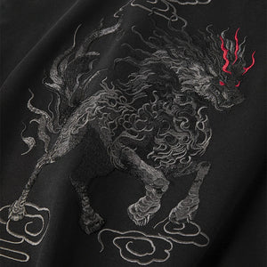 Embroidery shadow beast T-shirt