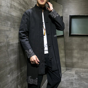 Wave sleeve long trench Tang jacket