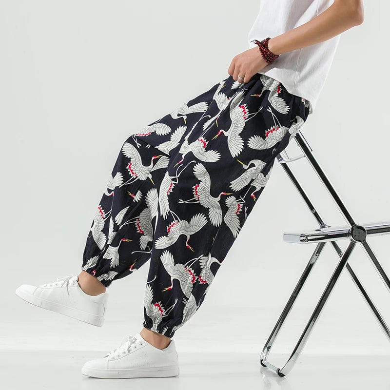 Multi crane harem pants