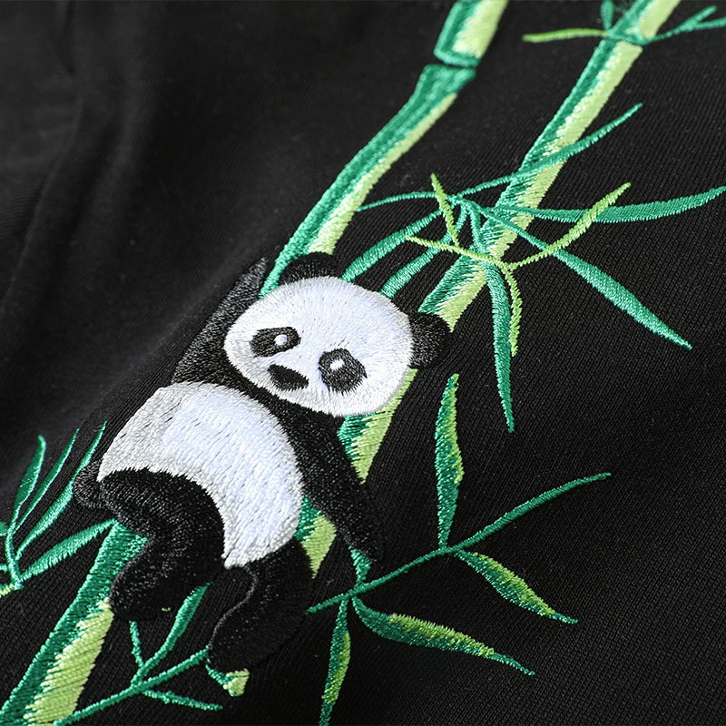 Embroidery panda bamboo T-shirt