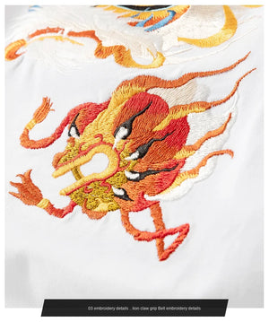 Lion head embroidery T-shirt