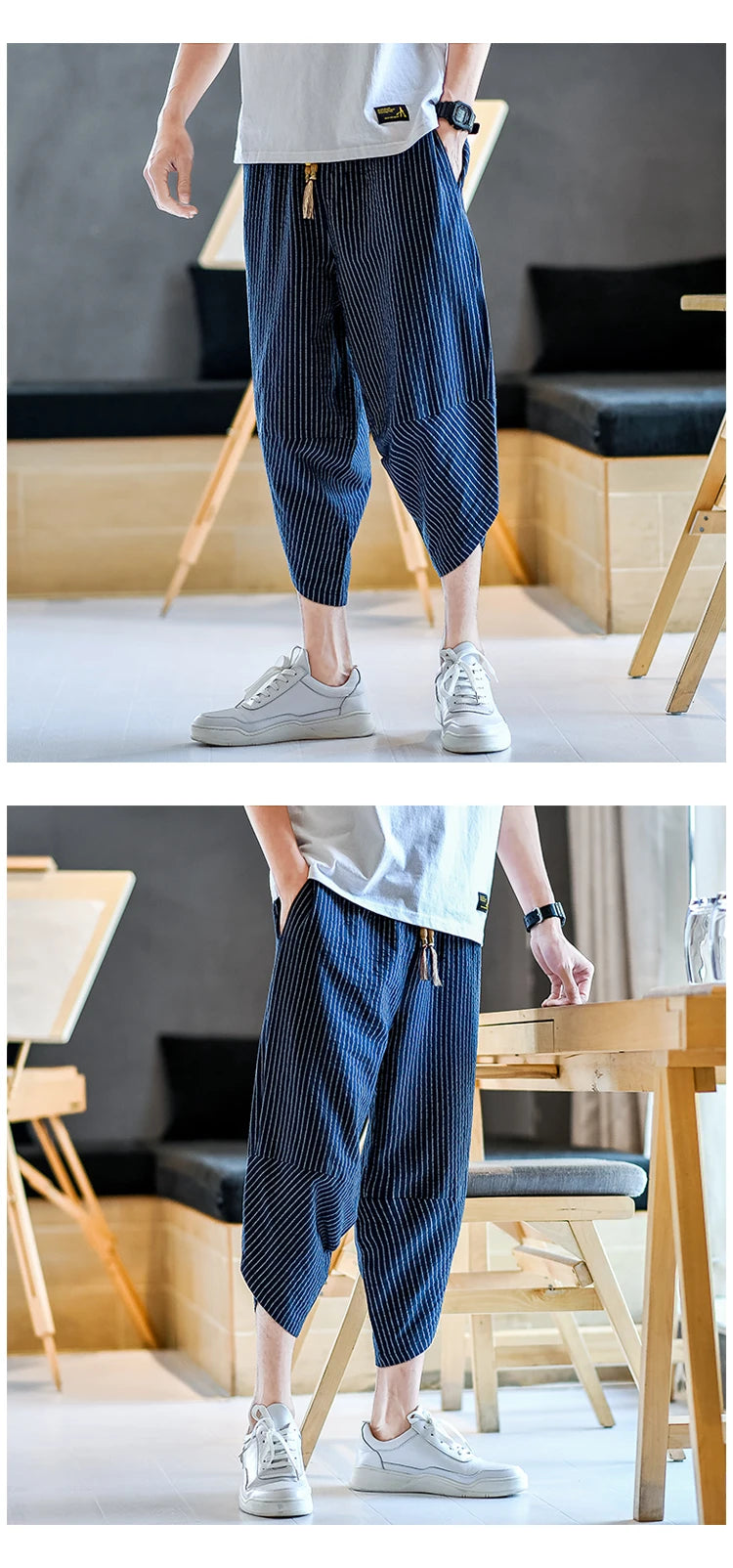 Tenmon ankle length harem pants