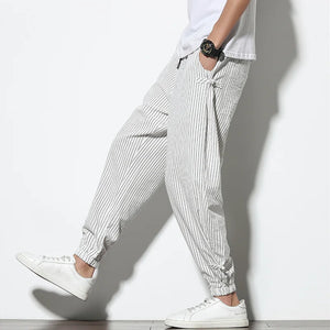 Simple and clean striped design harem pants