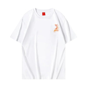 Twin carp embroidery T-shirt