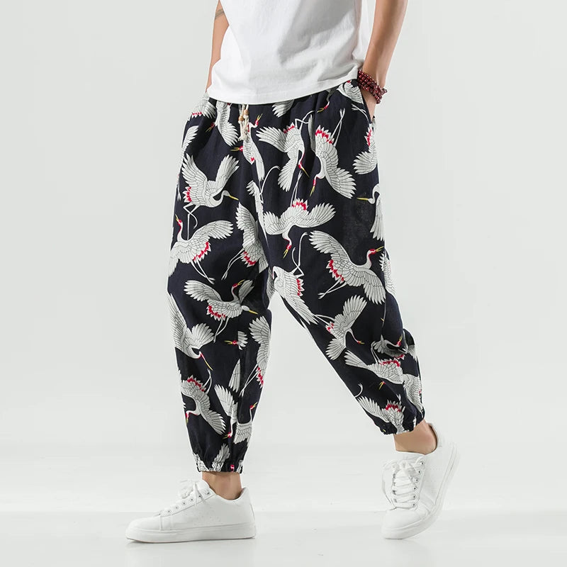 Multi crane harem pants