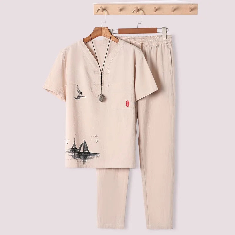 Sansui sailboat Tang shirt + pants set