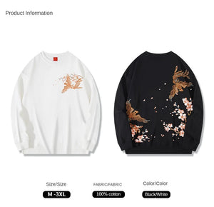 Embroidery sakura phoenix sweatshirt