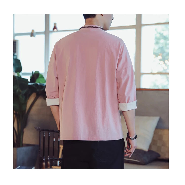 Hongmin solid Tang shirt