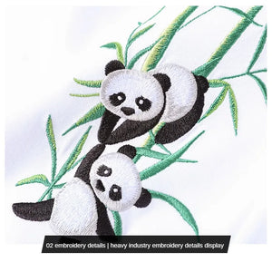 Embroidery panda bamboo T-shirt