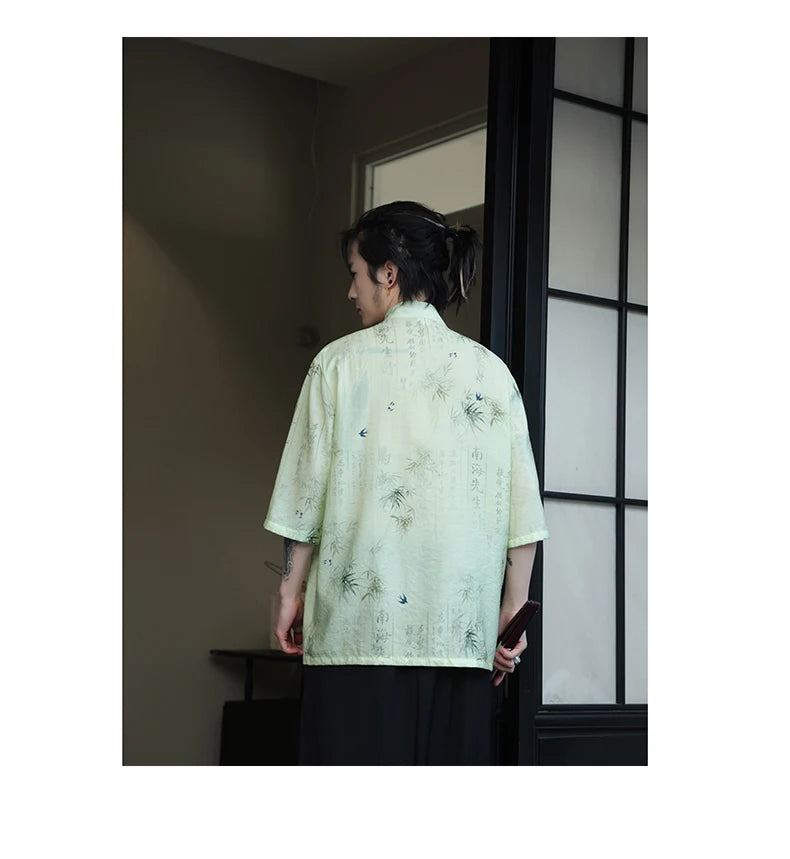 Premium bamboo forest Tang shirt