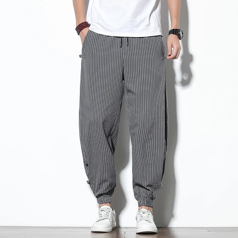 Simple and clean striped design harem pants