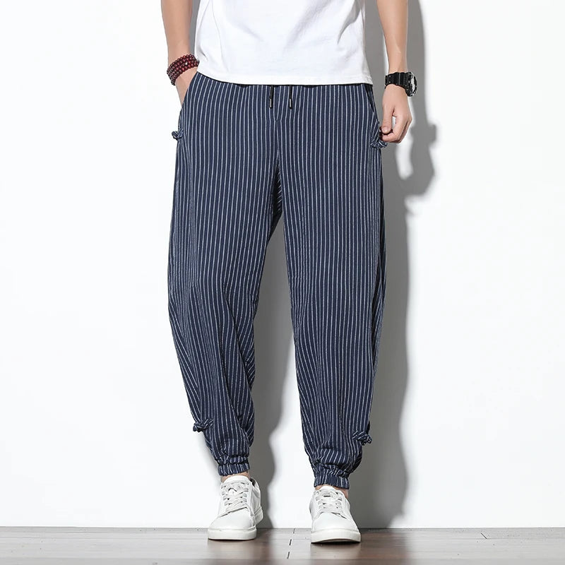 Simple and clean striped design harem pants