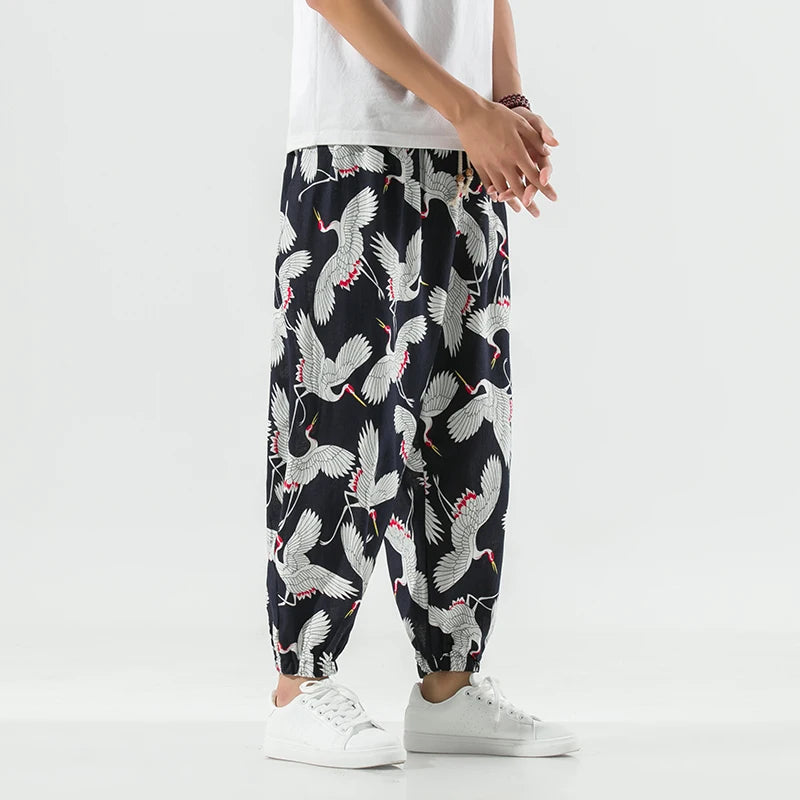 Multi crane harem pants