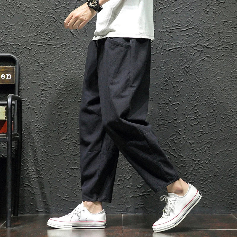 Simple and clean basic ankle length harem pants