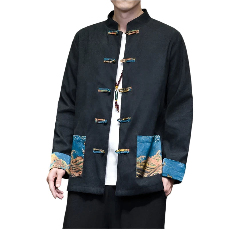 Tsunami wave Tang Dynasty jacket