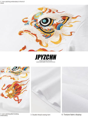 Lion head embroidery T-shirt