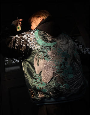 Hyper Premium 2 sided midnight beast embroidery sukajan jacket