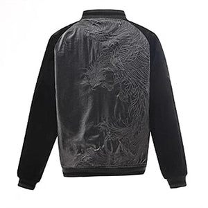 Hyper-premiums embroidery silver phoenix sukajan jacket