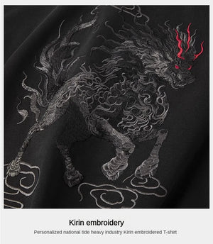 Embroidery shadow beast T-shirt