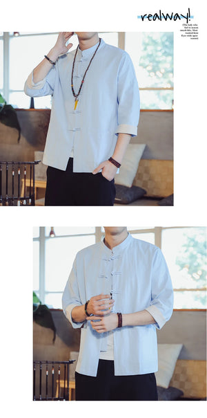 Hongmin solid Tang shirt