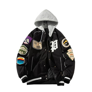 "Fanming" style varsity baseball jacket