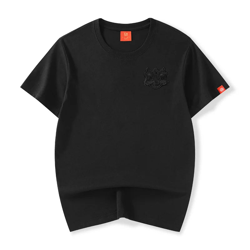 Embroidery silhouette lion head T-shirt