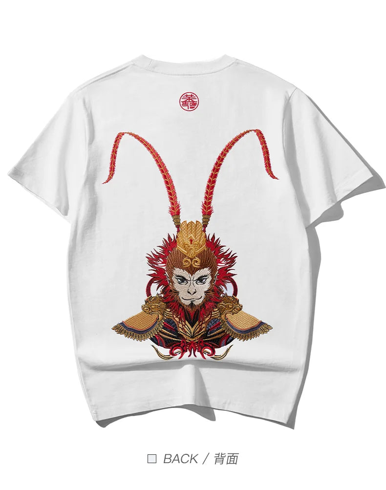 Monkey king embroidery T-shirt