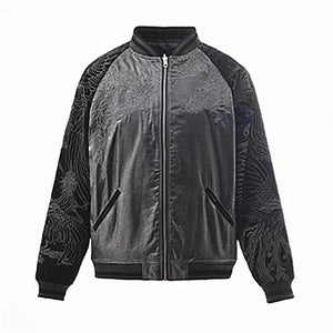 Hyper-premiums embroidery silver phoenix sukajan jacket