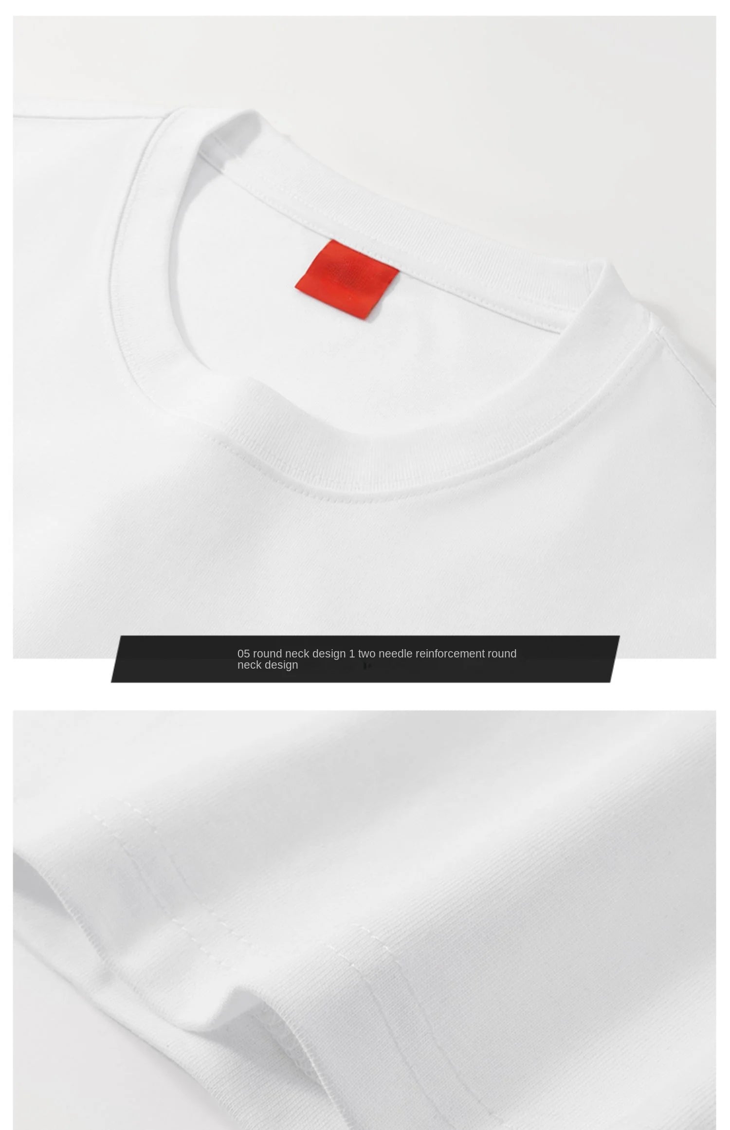 White sakura embroidery T-shirt