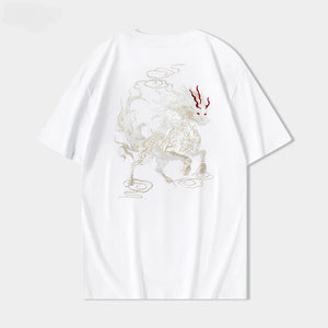 Embroidery shadow beast T-shirt