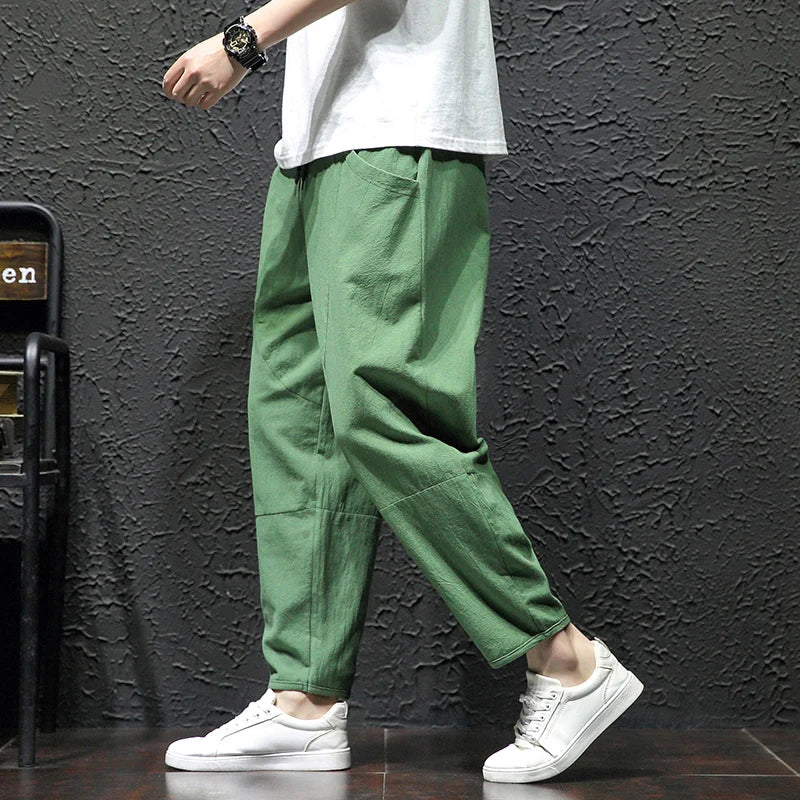 Simple and clean basic ankle length harem pants