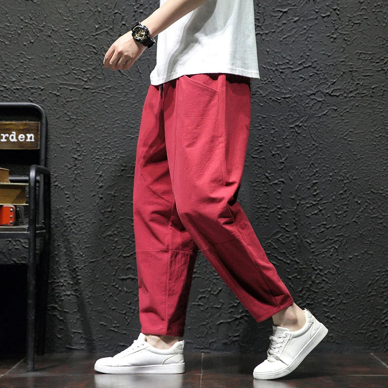 Simple and clean basic ankle length harem pants