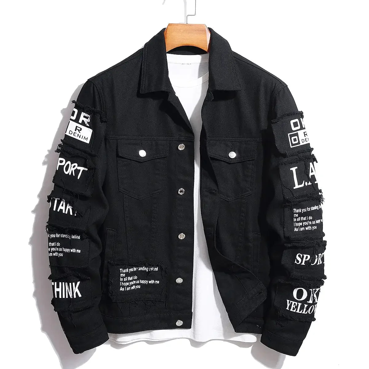 Urban scene vintage denim jean jacket