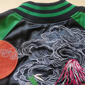 Premium vibrant green jungle tiger sukajan jacket