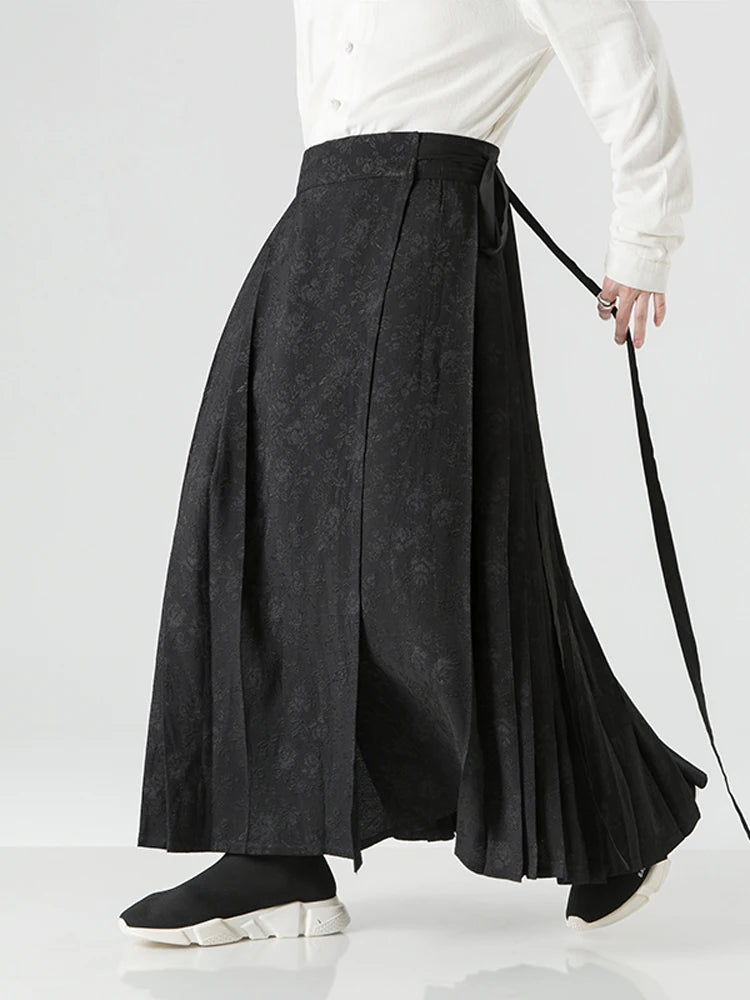 Silhouette dark floral horse face skirt