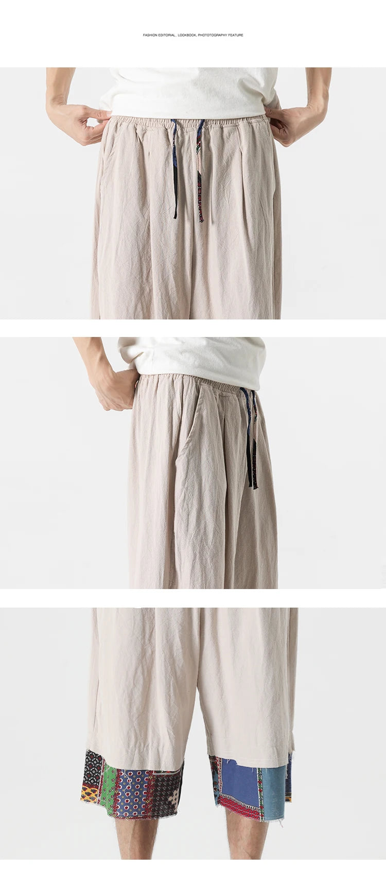 Linen Takibi crop pants