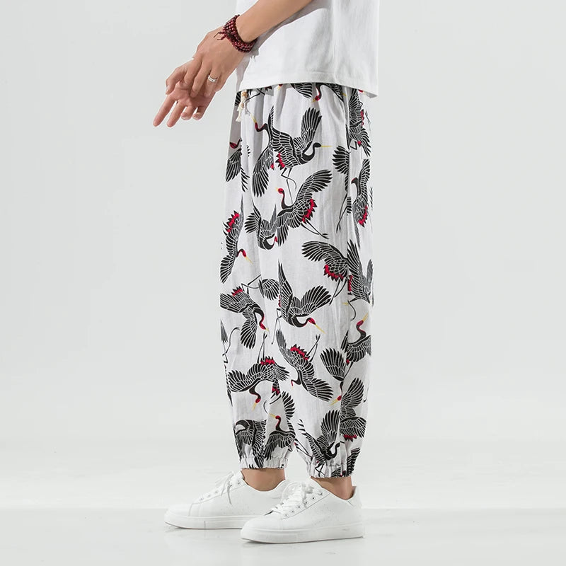 Multi crane harem pants