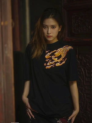 Hyper premium embroidery dragon T-shirt