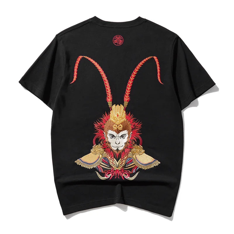 Monkey king embroidery T-shirt