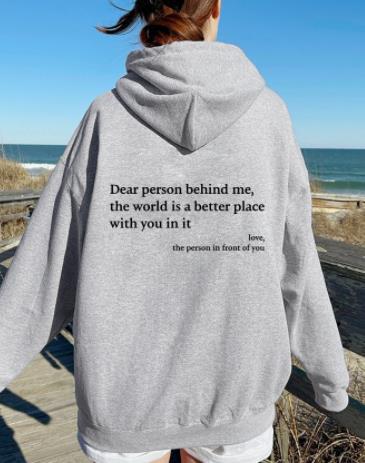 Dear message text hoodie