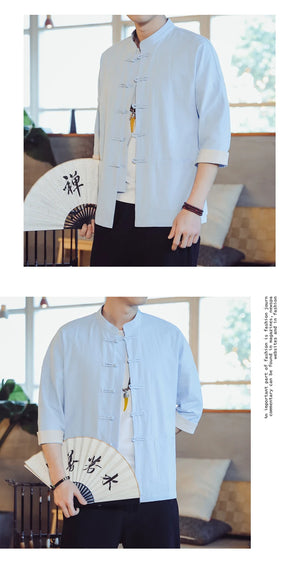 Hongmin solid Tang shirt