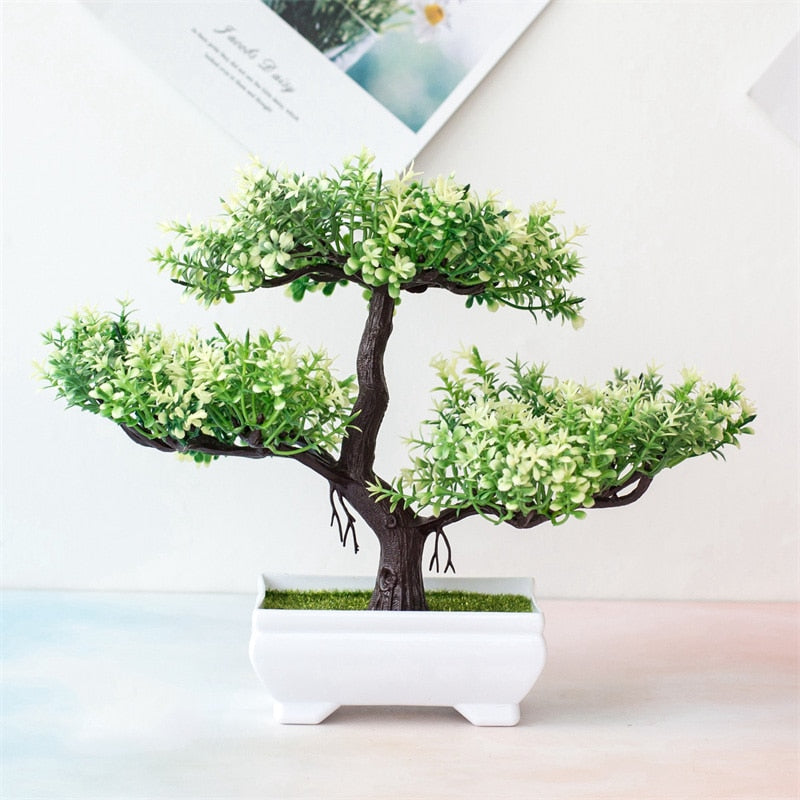 Plastic bonsai tree display