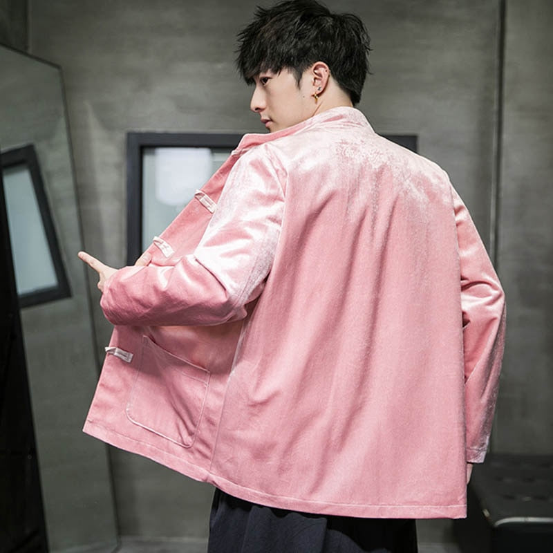 Vibrant solid Tang Dynasty jacket