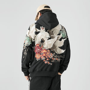 Premium embroidery fox hoodie