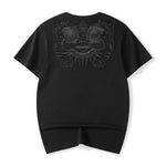 Premium embroidery silhouette lion T-shirt