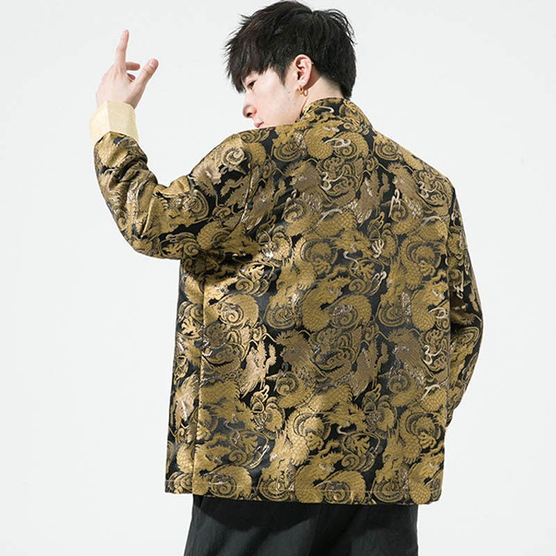 Vibrant dragon Tang Dynasty jacket